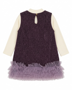 Girls Purple Winter Dress with High Neck Top