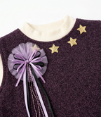 Girls Purple Winter Dress with High Neck Top