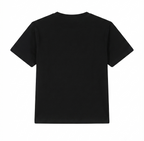 Girls Black Graphic Printed Cotton T-Shirt