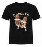 Girls Black Graphic Printed Cotton T-Shirt