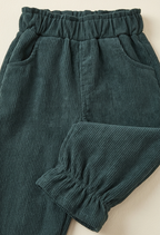 Girls Green Bow Shirt & Cargo Pants Set