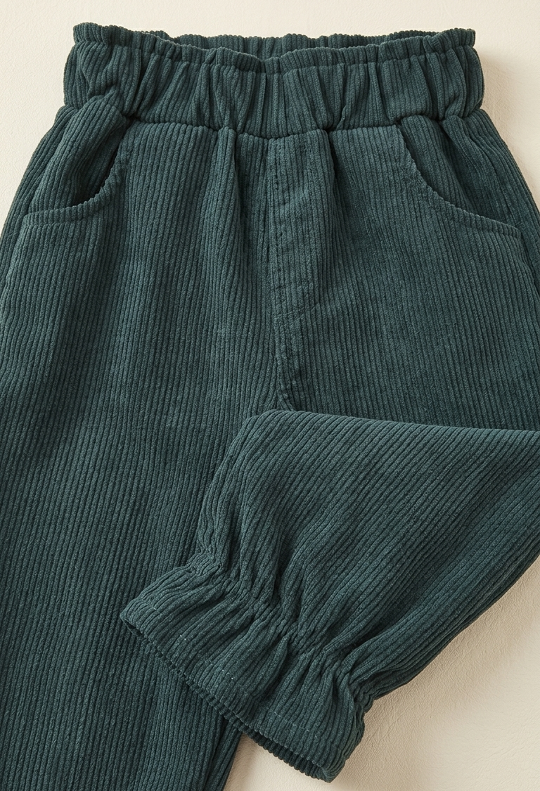 Girls Green Bow Shirt & Cargo Pants Set