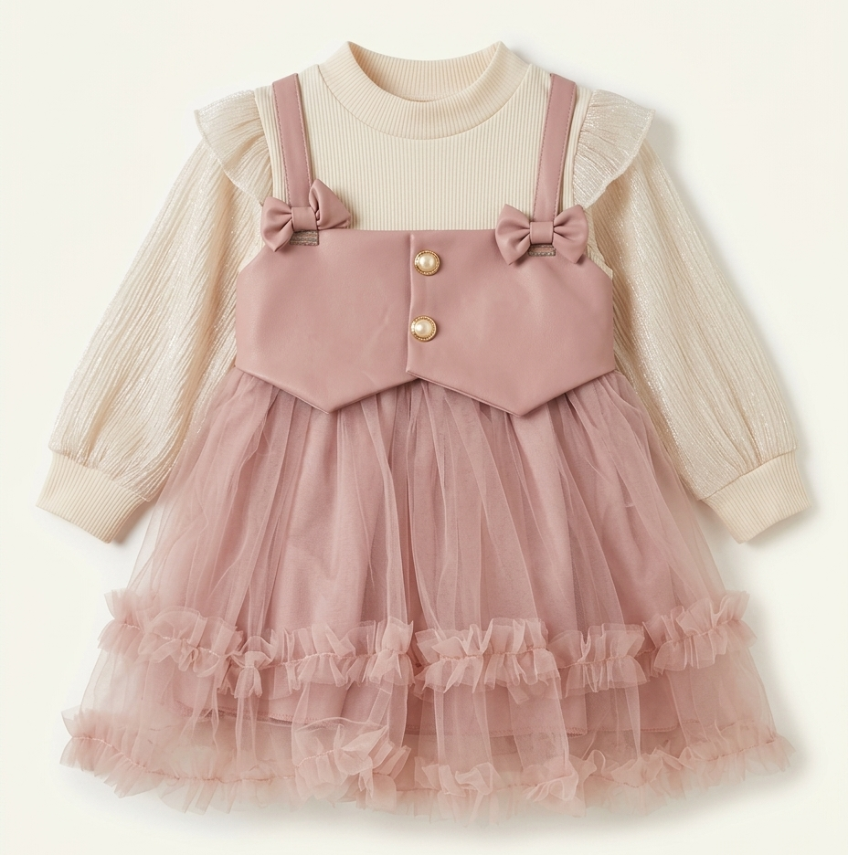 Girls Blush Pearl Dress Set