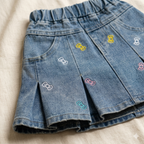 Girls Pink T Shirt and Denim Skirt