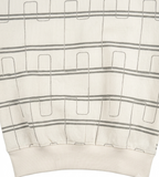 Boys Cream Geometric Printed Full Sleeve Sweatshirt