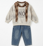 Boys Tie-Dye Sweatshirt with Scarf & Denim Pants