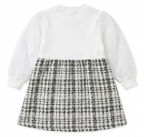 Girls Black & White Tweed Dress