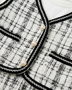 Girls Black & White Tweed Dress