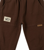 Boys Brown Striped Jacket, T-Shirt & Jogger Pants 3-Piece Set