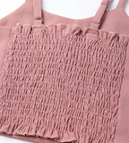 Girls Dusty Pink Butterfly Applique Crop Top & Skirt