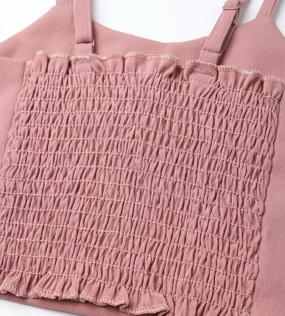 Girls Dusty Pink Butterfly Applique Crop Top & Skirt